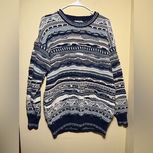Vintage Giorgio di Firenze Blue Pattern Sweater | Grandpacore Grandmacore Coogi